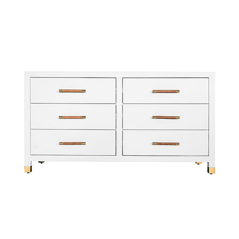 Lamberts White 6-Drawer Low Dresser