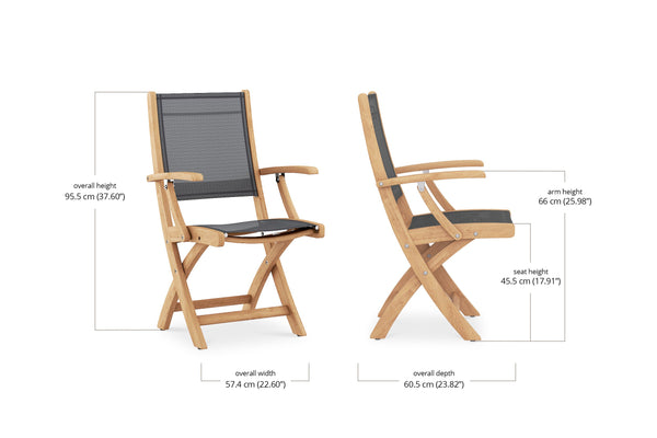Chappy Folding Dining Arm Chair White