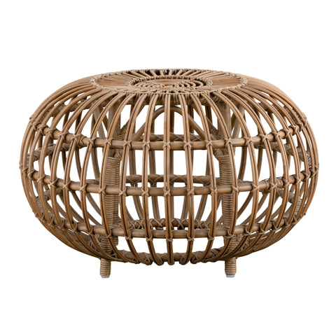 Pumpkin Rattan Ottoman, Large