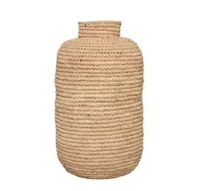 Small Cylindrical Raffia Vase