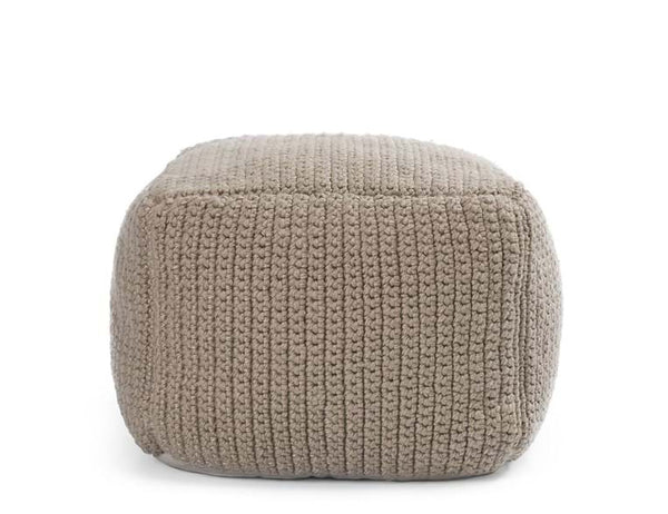 Knitted Natural Indoor/Outdoor Pouf