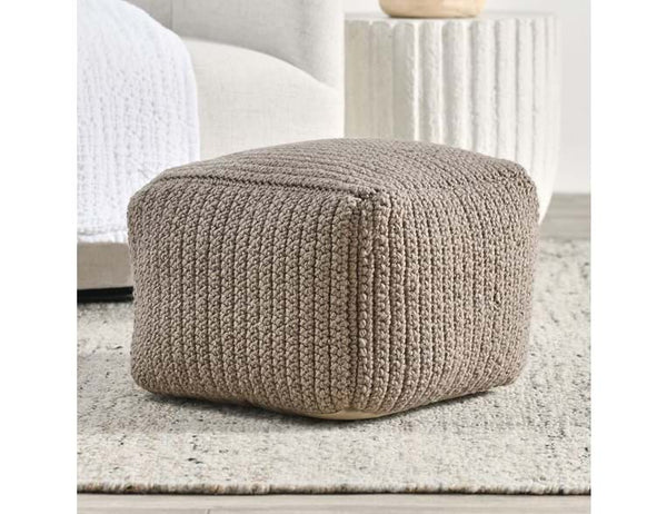 Knitted Natural Indoor/Outdoor Pouf