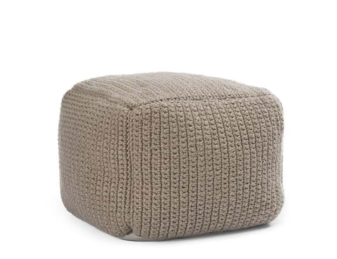Knitted Natural Indoor/Outdoor Pouf