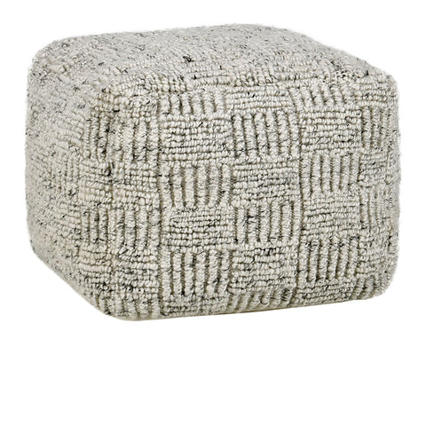 Ivory Multicolored Indoor/Outdoor Pouf