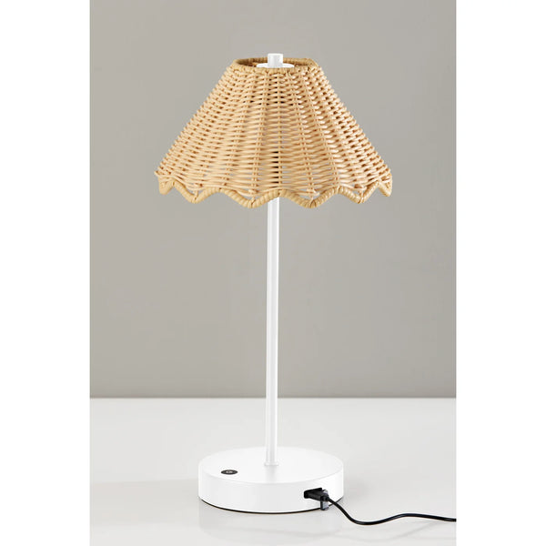 Woodwin White Table Lamp Cordless