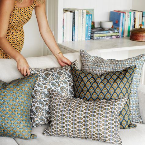 Lodhi Tobacco Linen Lumbar Pillow