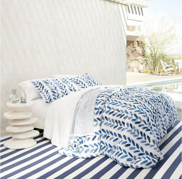 Santo Blue Stripe Full/Queen Coverlet