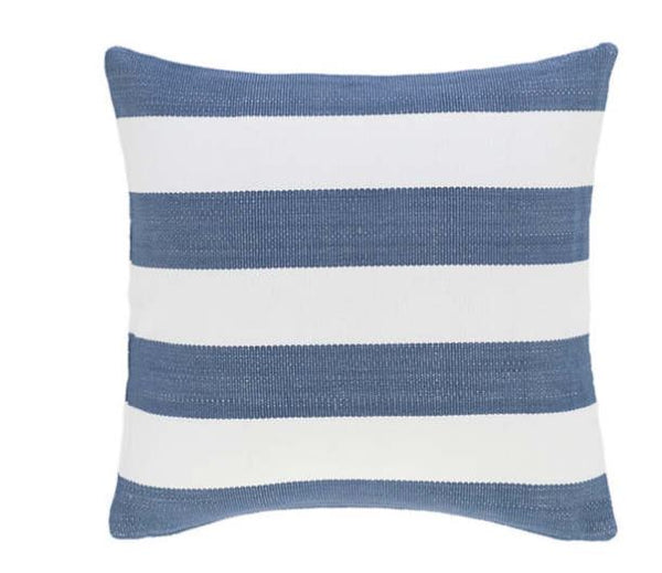 Catamaran Stripe Denim/White Indoor/Outdoor Pillows