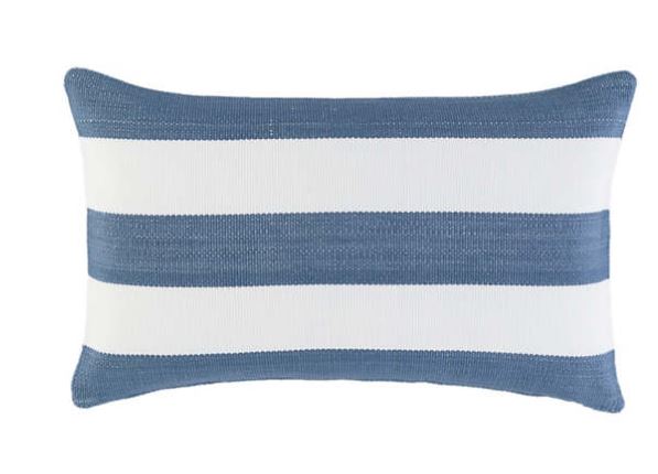 Catamaran Stripe Denim/White Indoor/Outdoor Pillows