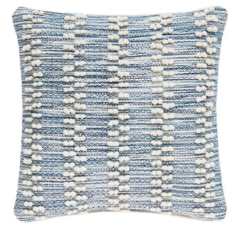 Hobnail Stripe Blue Indoor/Outdoor Pillow
