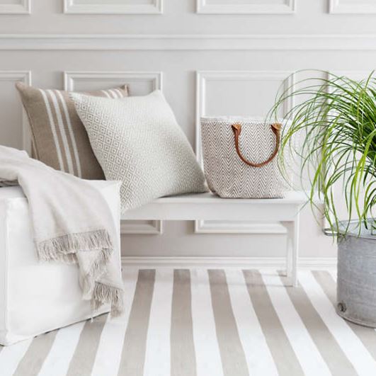 Cape Stripe Platinum/White Indoor/Outdoor Pillow