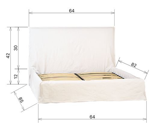 Brush Slipcovered Bed