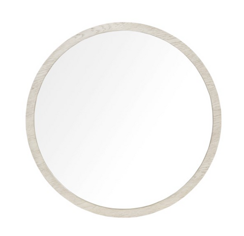 Vintage White Round Mirror