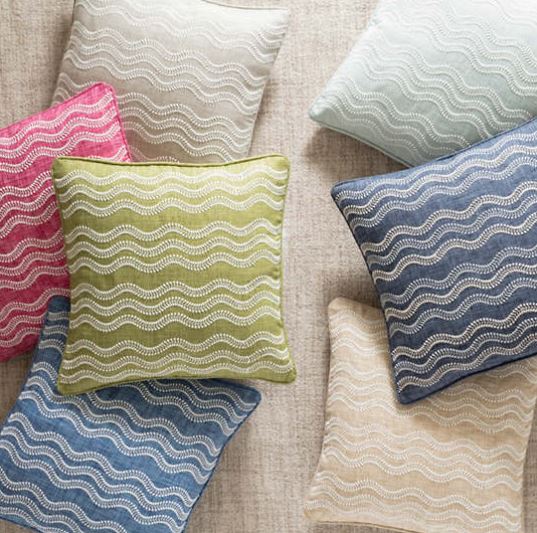 Scout Embroidered Indigo Indoor/Outdoor Pillow