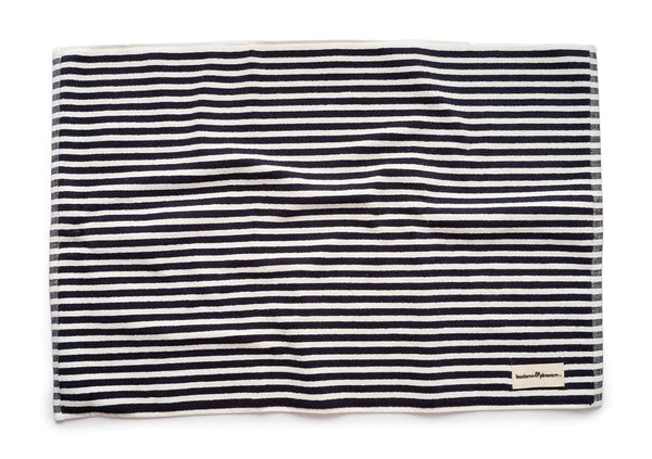 Navy Stripe Bath Mat