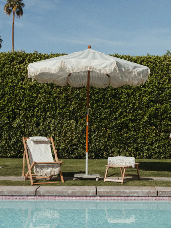 Business & Pleasure Co The Market Umbrella - Lauren's Sage Stripe