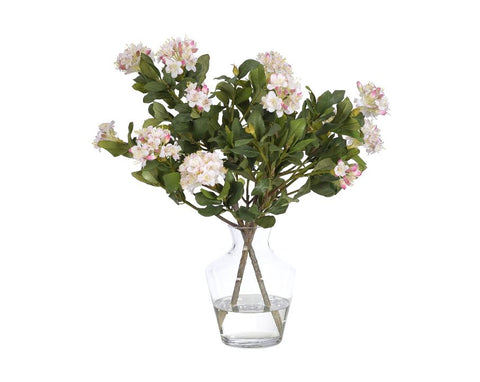 Faux Rhododendron in Glass Vase