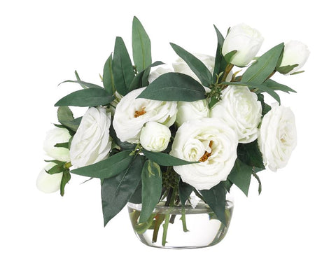 Faux White Roses