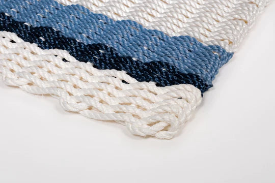 Pearl with Glacier Bay and Navy Stripe Doormat