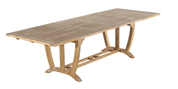 Vineyard Teak Rectangular Double Extension Dining Table Large