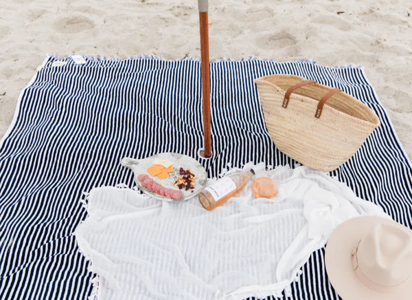Beach Blanket Navy Stripe