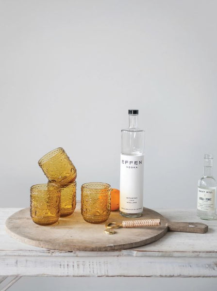 Embossed Drinking Glass