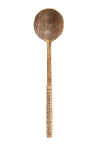 Mango Wood Spoon With Bamboo Wrapped Handle