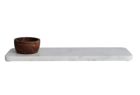 Marble Serving Board With Bowl