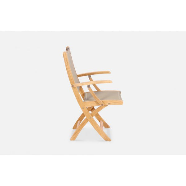 Chappy Folding Dining Arm Chair Taupe