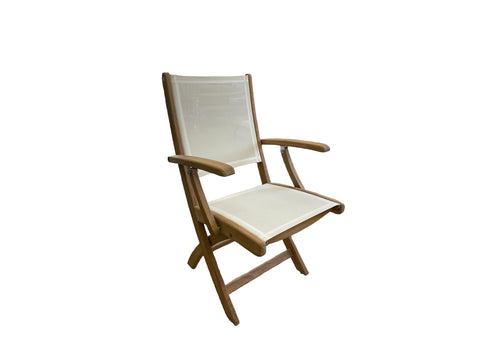 Chappy Folding Dining Arm Chair White