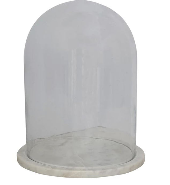 Glass Cloche With Marble Base
