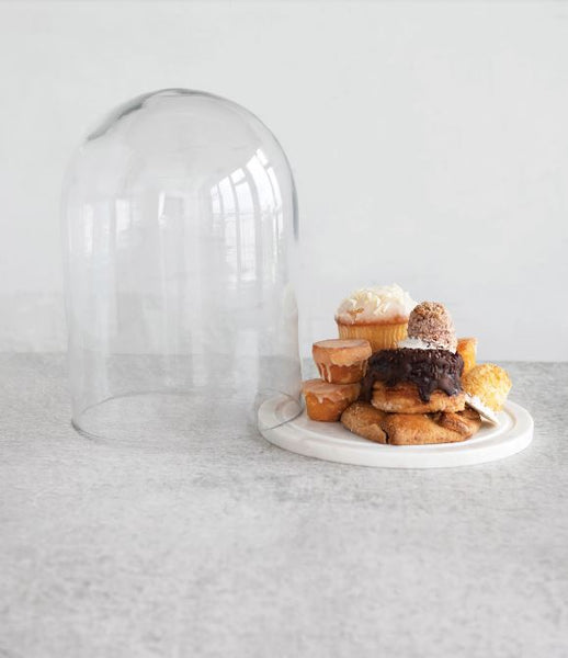 Glass Cloche With Marble Base