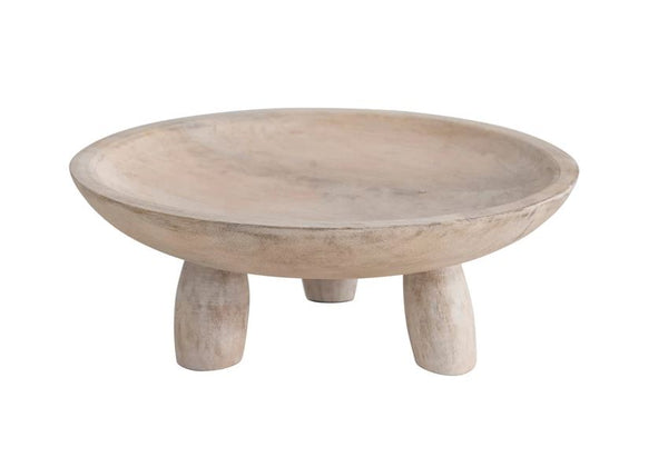 Mango Wood Footed Bowl