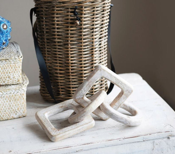 Whitewash Mango Wood Chain Link