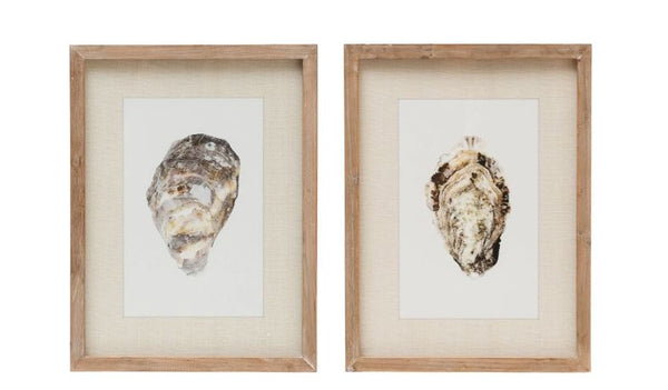 Wood Framed Oyster Art
