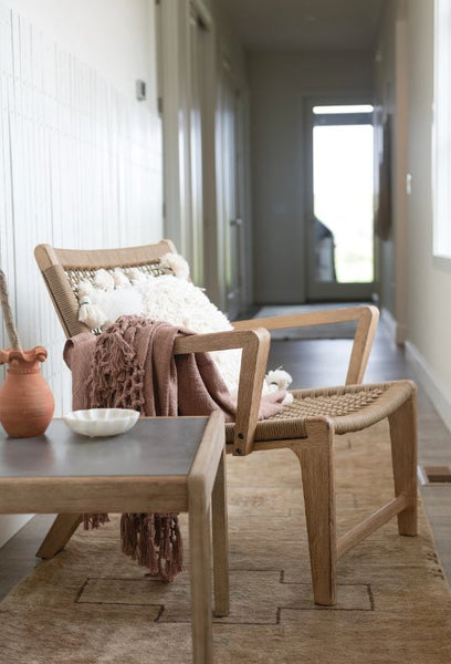 Woven Cotton Throw with Fringe