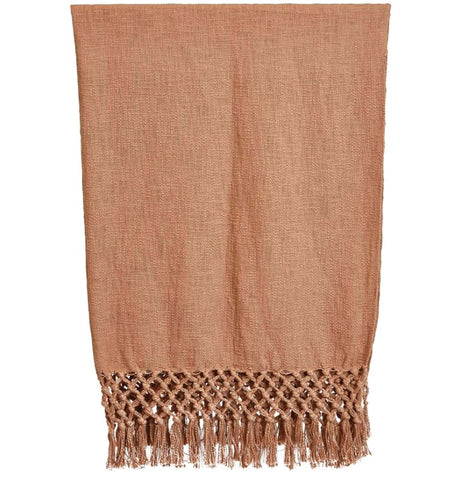 Woven Cotton Throw with Fringe