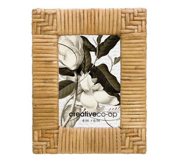 Hand-Woven Rattan Photo Frame