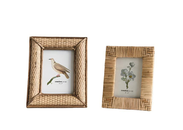 Hand-Woven Rattan Photo Frame