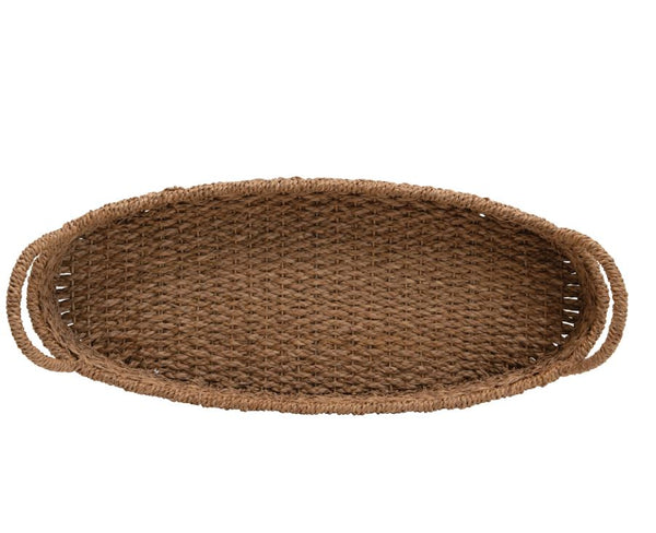 Seagrass Oval Tray With Handles