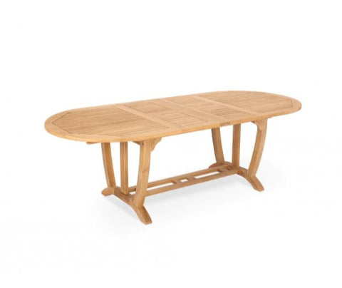 Vineyard Teak Oval Double Extension Dining Table Small