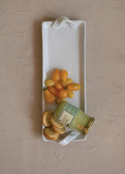 Stoneware Tray With Handles