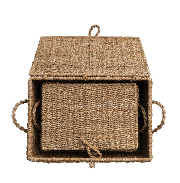 Medium Hand-Woven Seagrass Trunk