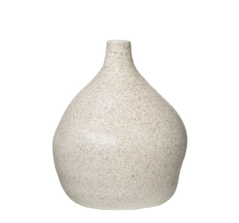 5" Round Distressed Terracotta Vase